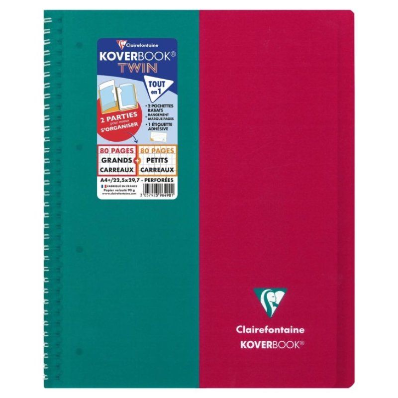 Clairefontaine Cahier KOVERBOOK TWIN, A4 , assorti