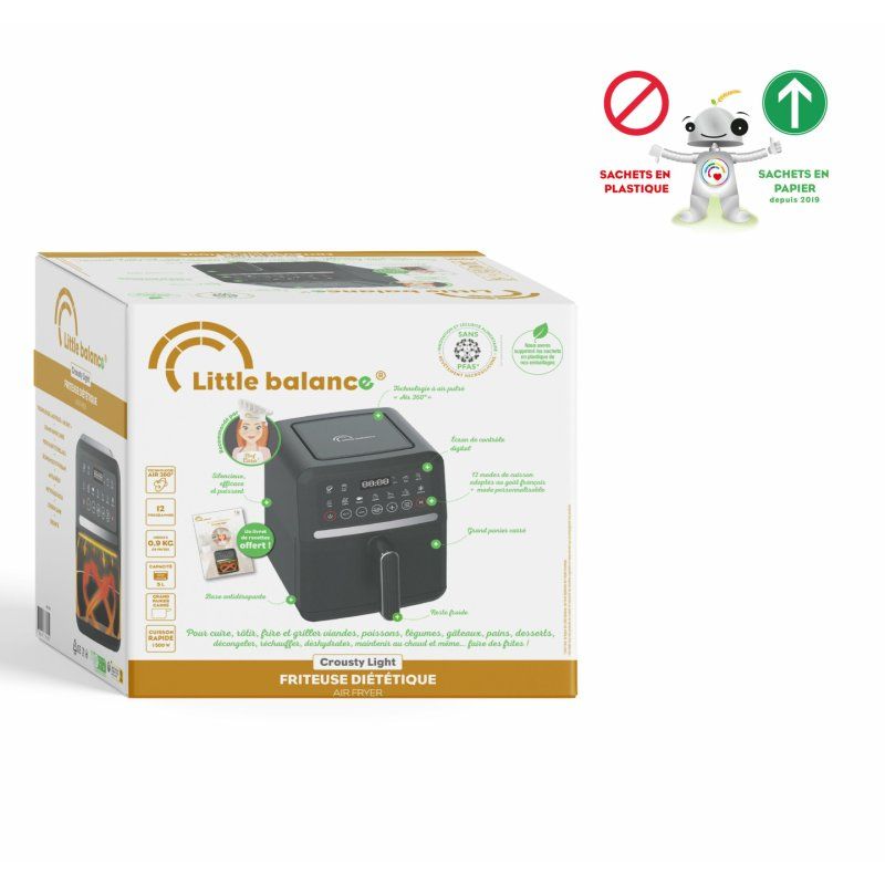 Little Balance 8725 fryer Single 5 L Stand-alone 1500 W Hot air fryer Black