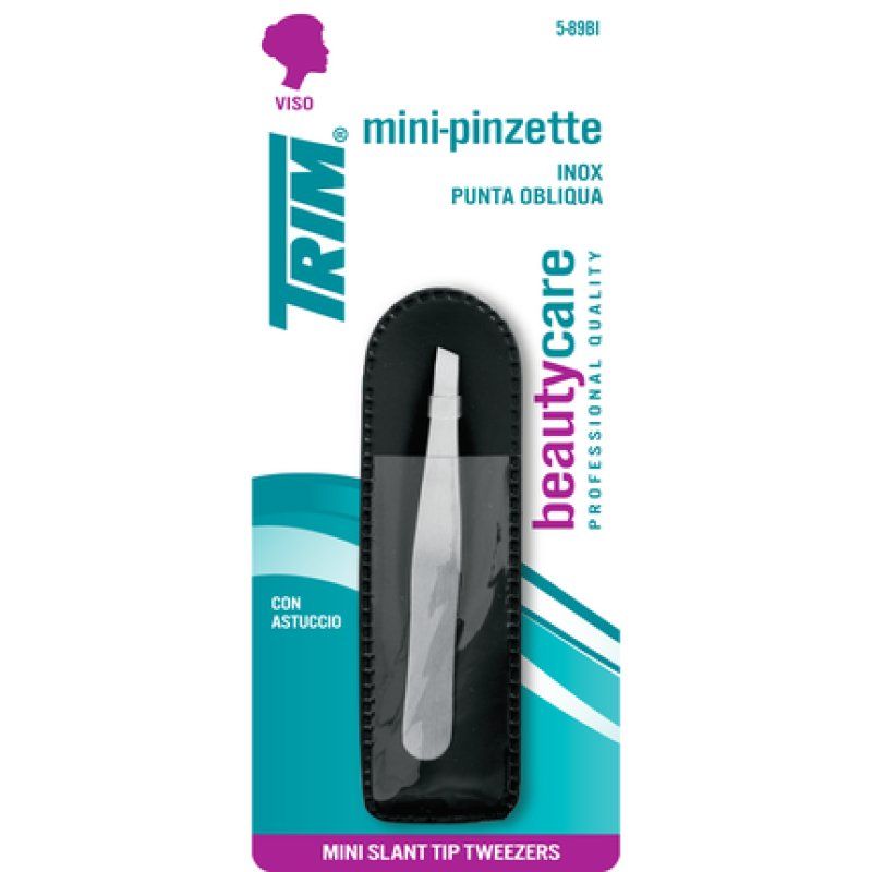 Trim Mini Stainless Steel Tweezers With Case
