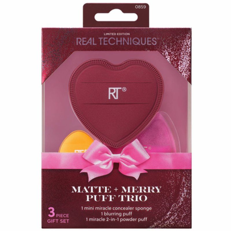 Real Techniques Matte Merry Puff Trio Brush Set