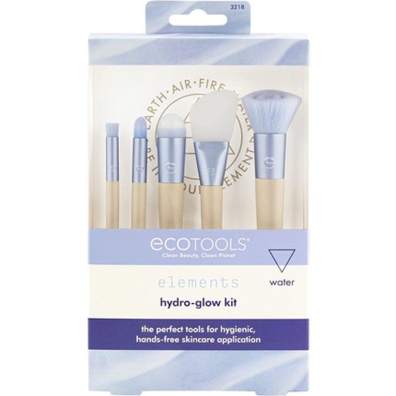 EcoTools Elements Limited Edition Hydro-Flow Skincare & Makeup Application Brush Kit 5 Piece Brush Set Blue
