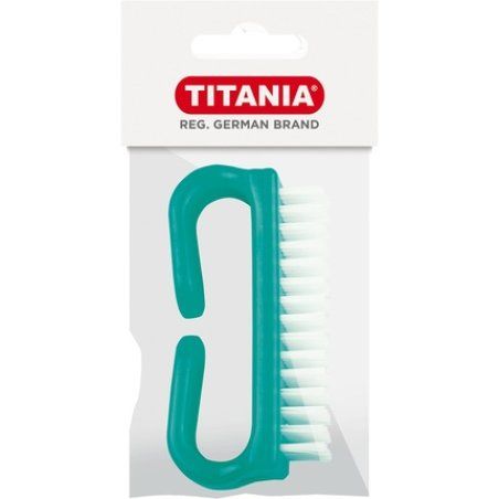 Titania Nail Brush with Handle Assorted Colours in a Plastic Bag Holder 32 G