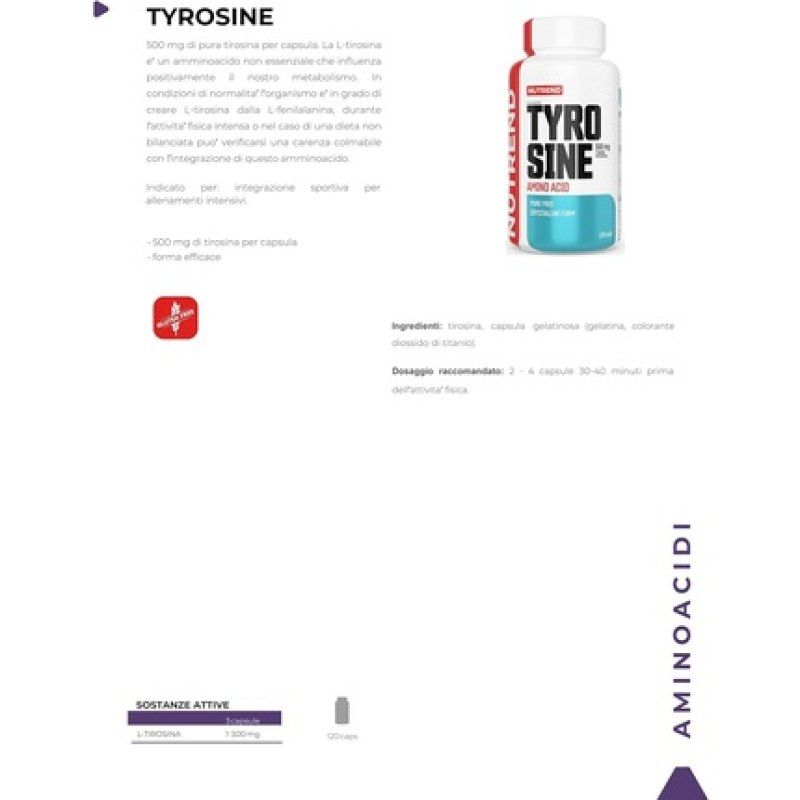 Nutrend Tyrosine 120 Tablets
