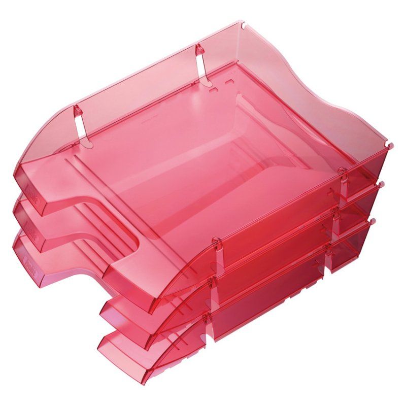Helit H2363520 desk tray/organizer Polyethylene terephthalate (PET) Red