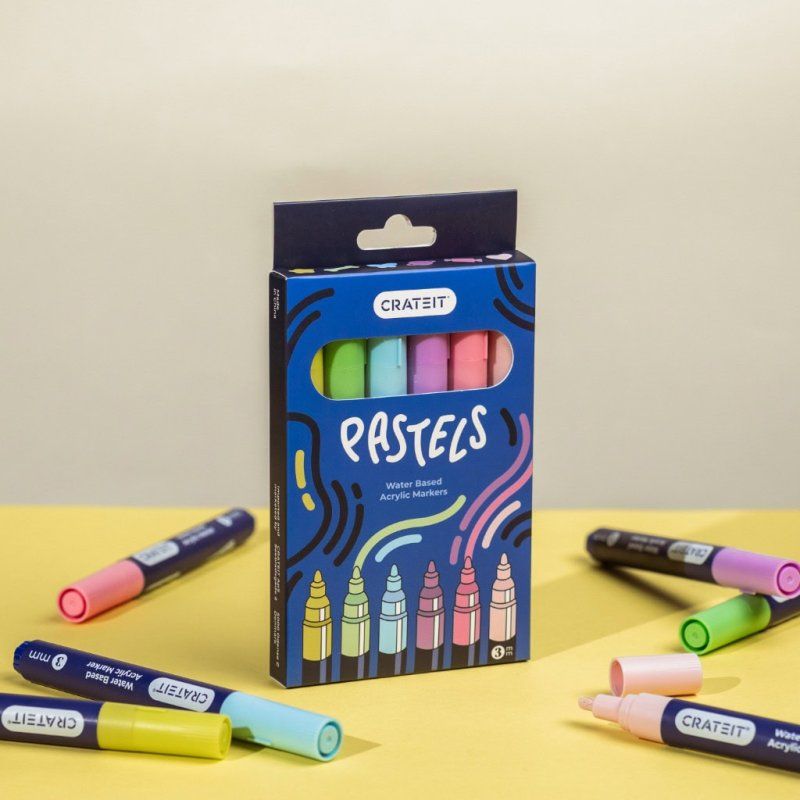 CrateIT - Pastel Markers 3mm - 6 pcs. (CR-T1132)
