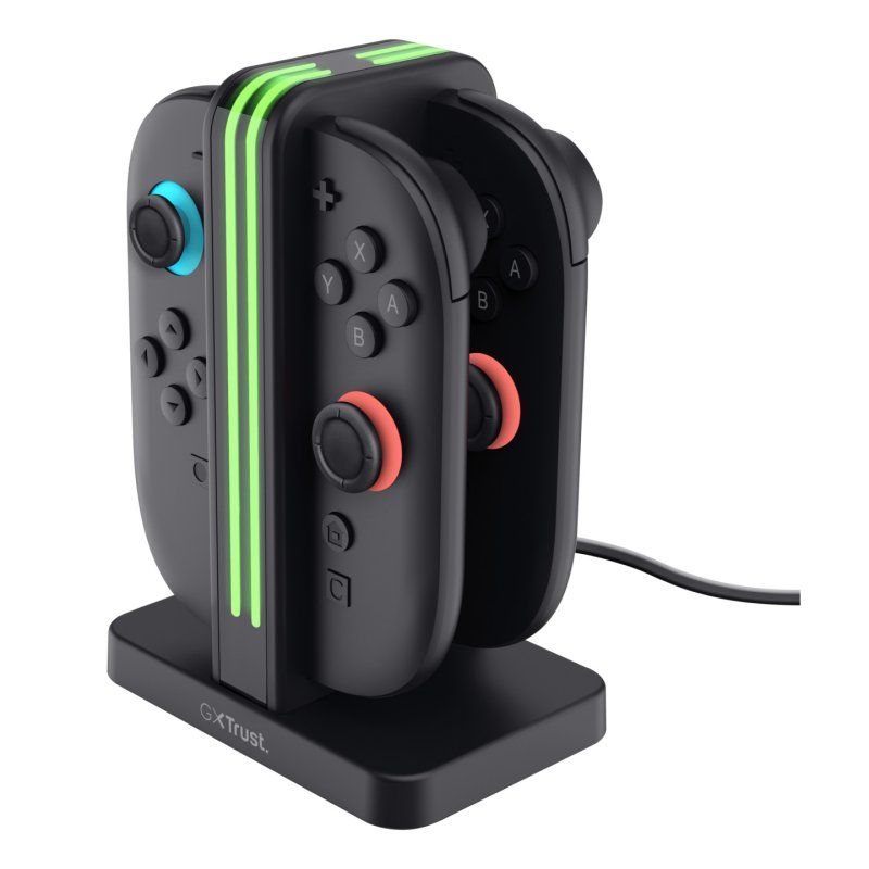 Trust GXT1256 Ladestation für JoyCon 2 Ladedock zum gleichzeitigen Aufbewahren und Aufladen von 4 Nintendo Switch