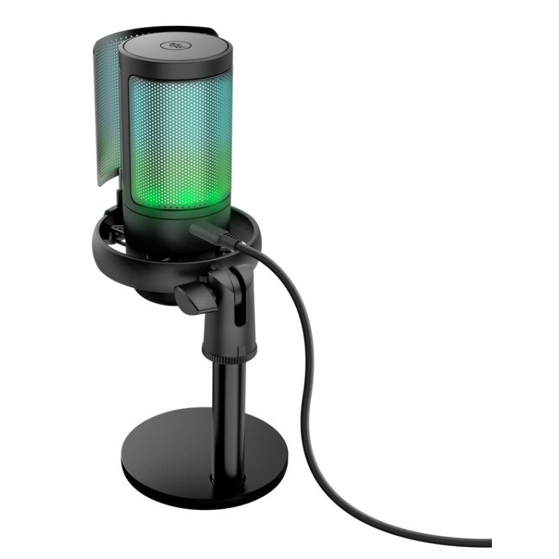 Trust Gaming GXT238 AURON USB Mikrofon schwarz Kompaktes und stylisch beleuchtetes USB-Mikrofon für Streaming