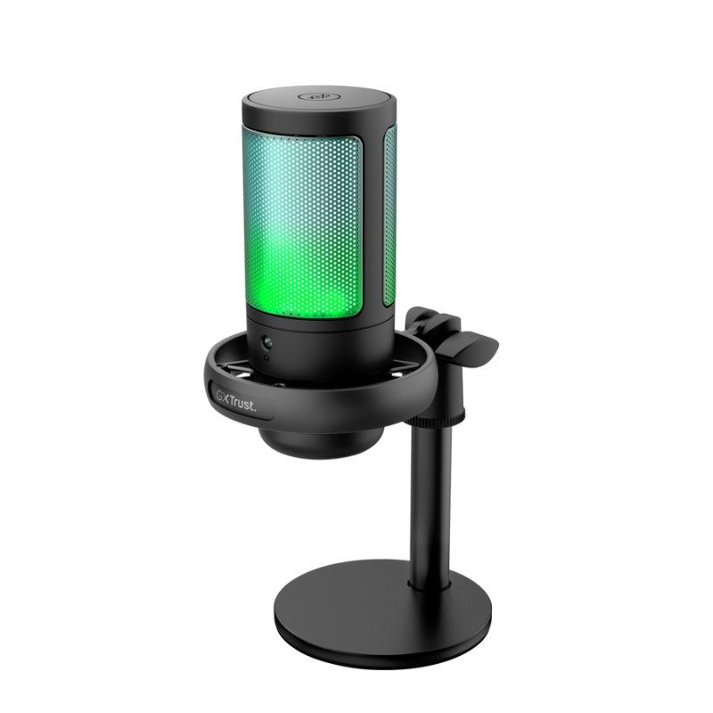 Trust Gaming GXT238 AURON USB Mikrofon schwarz Kompaktes und stylisch beleuchtetes USB-Mikrofon für Streaming