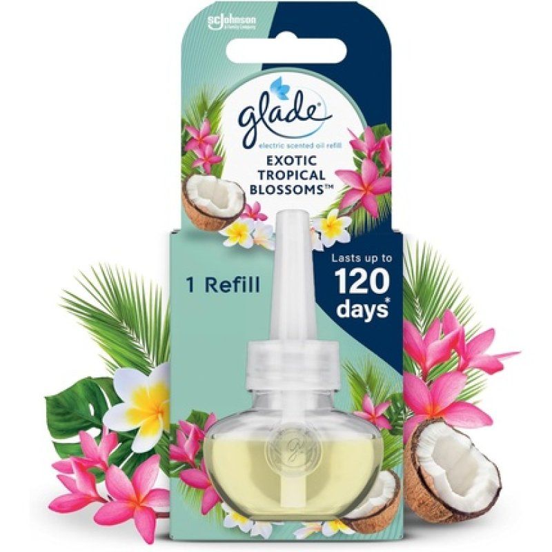 Glade Plug In Air Freshener Refill Electric Scented Oil Room Air Freshener Tropical Blossoms 20ml