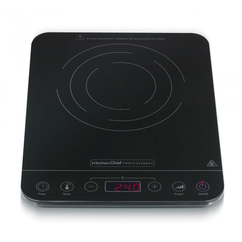 KitchenChef KCYL_20K68 plaque Noir Comptoir 29 cm Plaque avec zone à induction 1 zone(s)