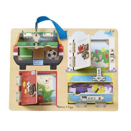 Melissa & Doug - Wooden Activity Board Lock And Latch (806100)