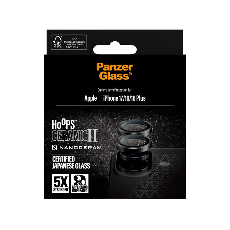PanzerGlass Hoops Ceramic II Camera Lens Protector iPhone 17 | iPhone 16 | 16 Plus