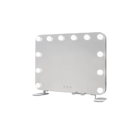 Glow Up - Makeup Artist Mirror - Square w. 12 LED Lamps - White