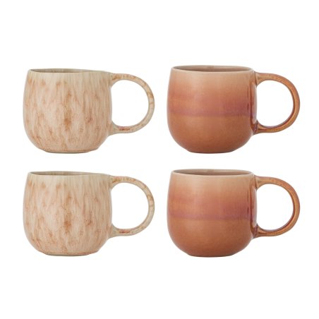 Bloomingville - Roselyn Cup - Rose - Set Of 4 - Stoneware