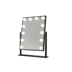 Glow Up- Makeup Artist Mirror - Square Tilt w. 12 LED Lamps - Black