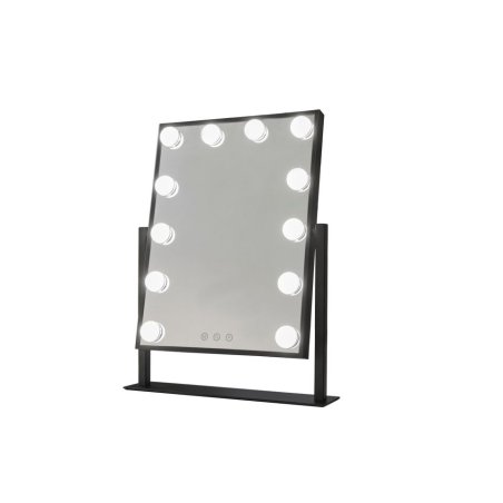 Glow Up- Makeup Artist Mirror - Square Tilt w. 12 LED Lamps - Black