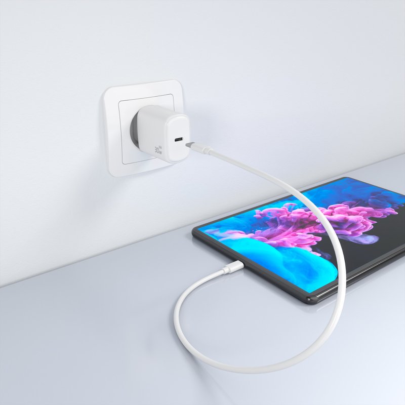 CARGADOR AISENS GAN 30W 1XUSB-C PD3.0 BLANCO