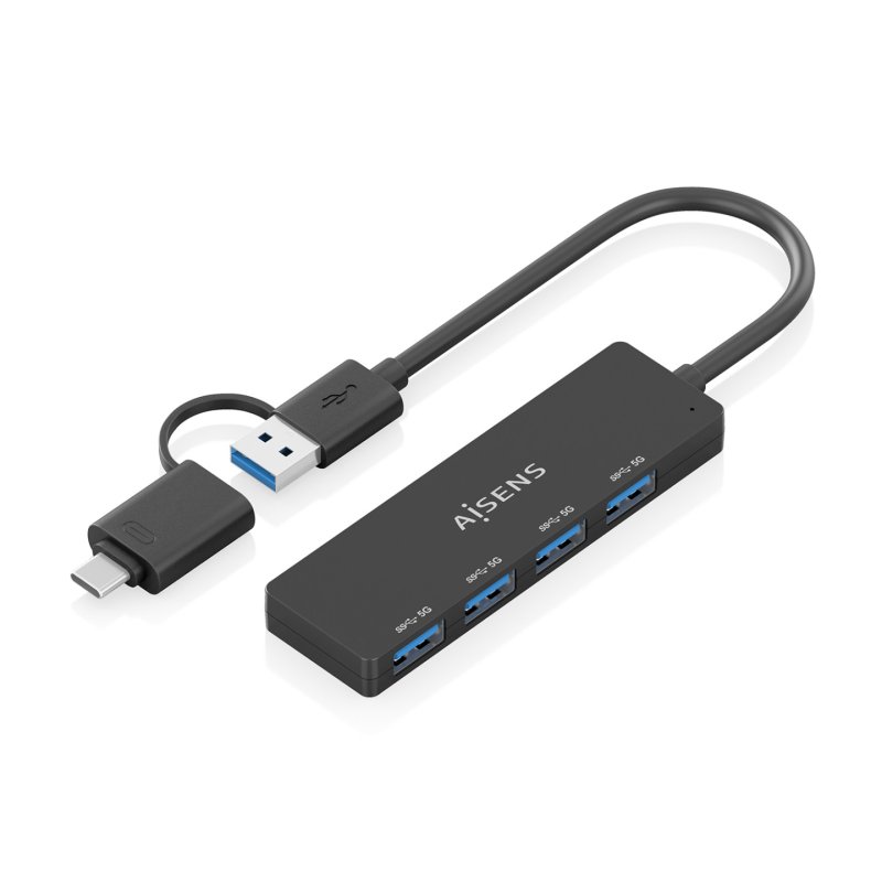 AISENS A109-0987 laptop dock/port replicator Wired USB 3.2 Gen 1 (3.1 Gen 1) Type-A Type-C Black