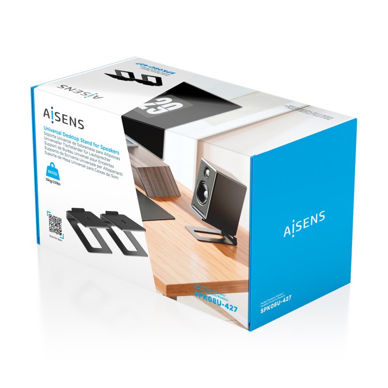 AISENS SPK08U-427 support de haut-parleurs Table, Bureau Acier Noir