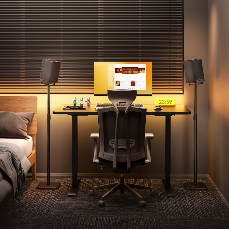 SOPORTE UNIVERSAL AISENS SUELO GIRATORIO E INCLINABLE ALTAVOCES NEGRO