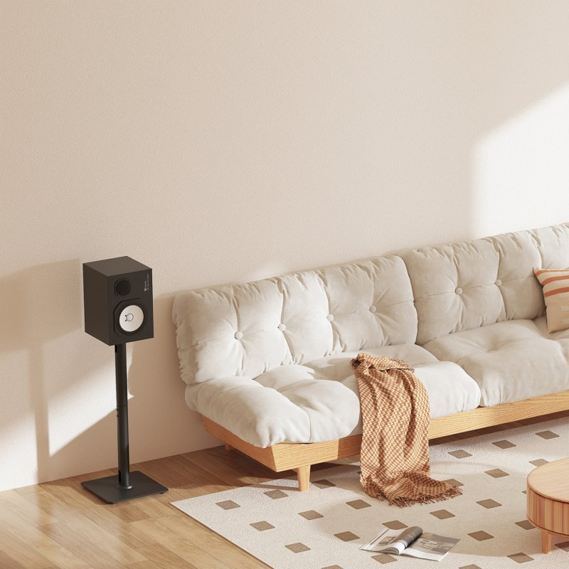 AISENS SPK11U-433 speaker mount Floor Steel, Glass Black