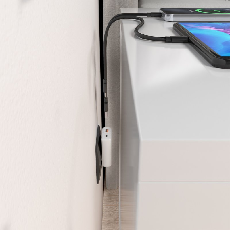 CARGADOR AISENS GAN PARED 30W USB-C PD3.0 QC4.0 USB-A QC3.0 BLANCO