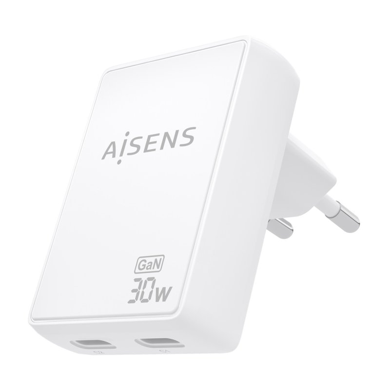 AISENS ASCH-30W2P075-W mobile device charger Digital camera, Mobile phone, Laptop, Smartphone, Tablet, Universal White