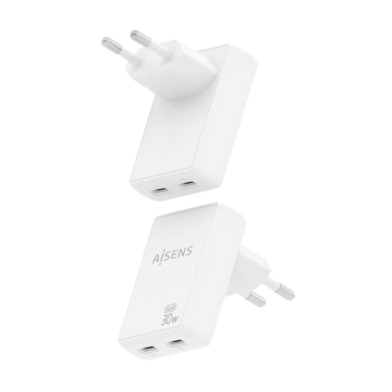 AISENS ASCH-30W2P075-W mobile device charger Digital camera, Mobile phone, Laptop, Smartphone, Tablet, Universal White
