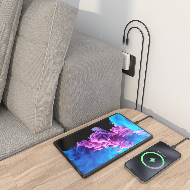 CARGADOR AISENS GAN PARED ULTRA DELGADO 30W 2XUSB-C PD3.0 QC4.0 BLANCO