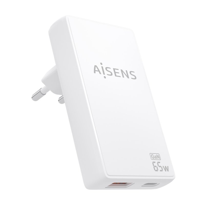 AISENS ASCH-65W2P076-W mobile device charger Digital camera, Mobile phone, Laptop, Smartphone, Tablet, Universal White