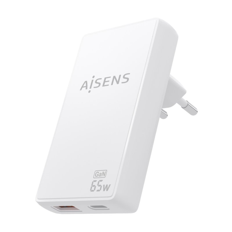 AISENS ASCH-65W2P076-W mobile device charger Digital camera, Mobile phone, Laptop, Smartphone, Tablet, Universal White