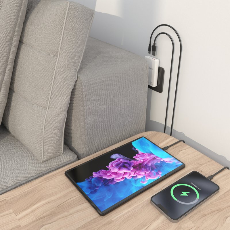 CARGADOR AISENS GAN PARED ULTRA DELGADO 65W USB-C PD3.0 QC4.0 USB-A QC3.0