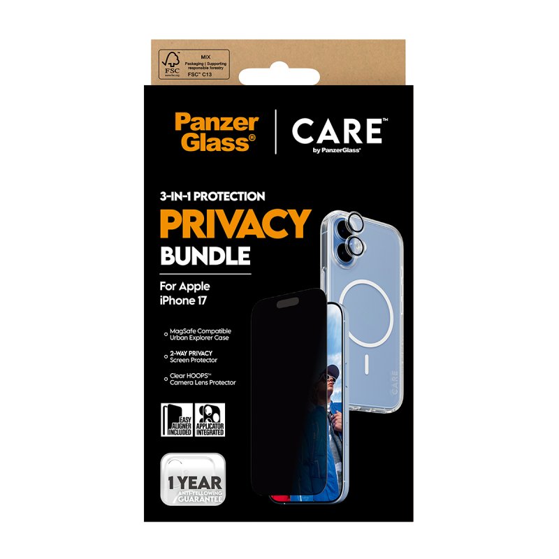 PanzerGlass | CARE by 3-in-1 Flagship Privacy Bundle iPhone 17