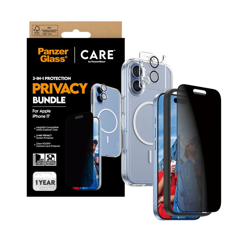PanzerGlass - CARE 3-in-1 Flagship Privacy Bundle - iPhone 17