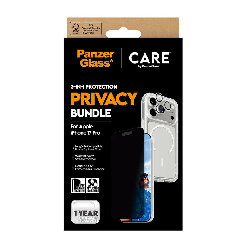 PanzerGlass | CARE by 3-in-1 Flagship Privacy Bundle iPhone 17 Pro