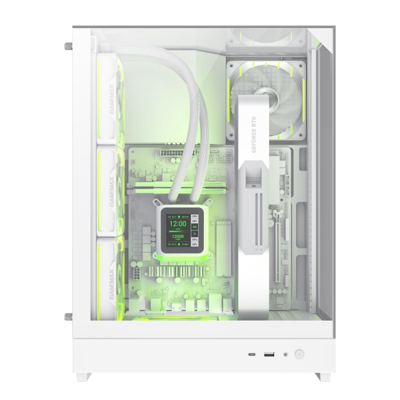 Boitier Mini Tour Micro ATX Gamemax T20 ARGB avec panneaux vitrés (Blanc)
