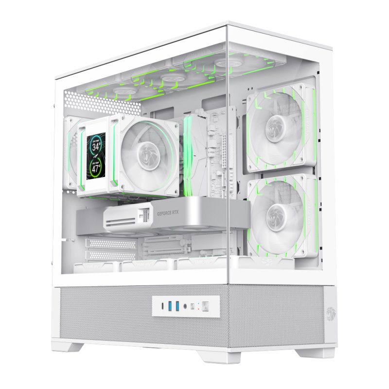 Boitier Moyen Tour ATX Gamemax Vista 2 ARGB avec panneaux vitrés (Blanc)