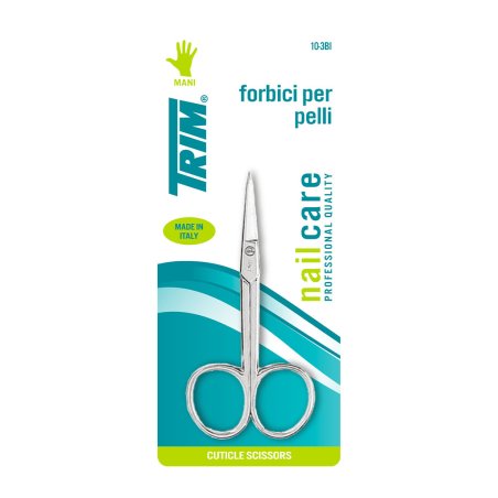 TRIM 10-3 BI manicure scissors Nickel-plated steel Curved blade Cuticle scissors