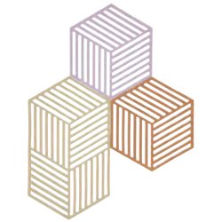 Zone Denmark - Hexagon Trivets - 3 Pieces - Lupine, Warm Sand, Light Terracotta