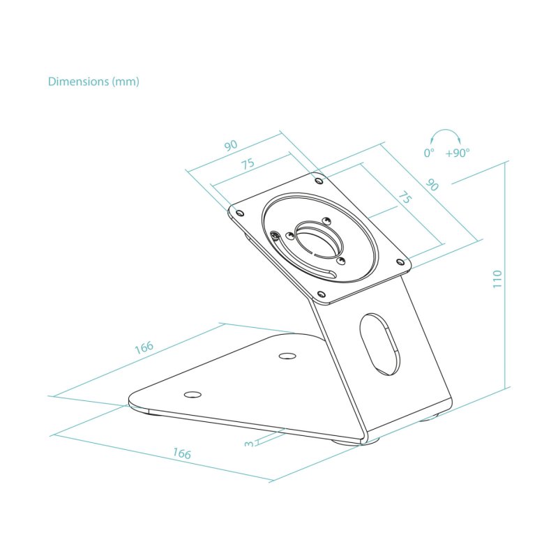 TooQ Support de Table/Mural pour Cadre Antivol pour Tablette