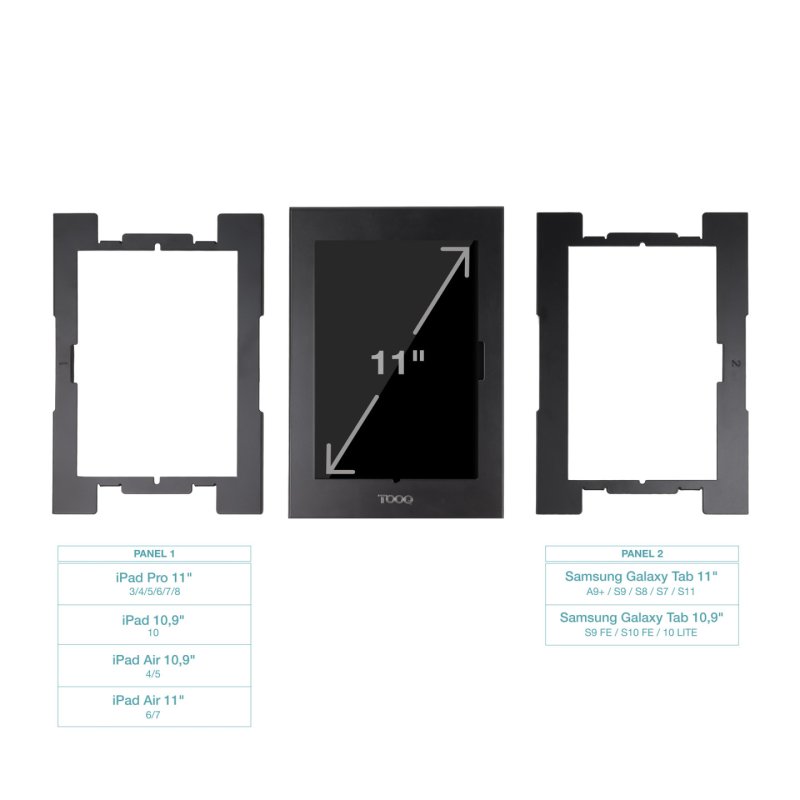 TooQ Encadrement Antivol avec Serrure de Sécurité pour Tablettes 11”