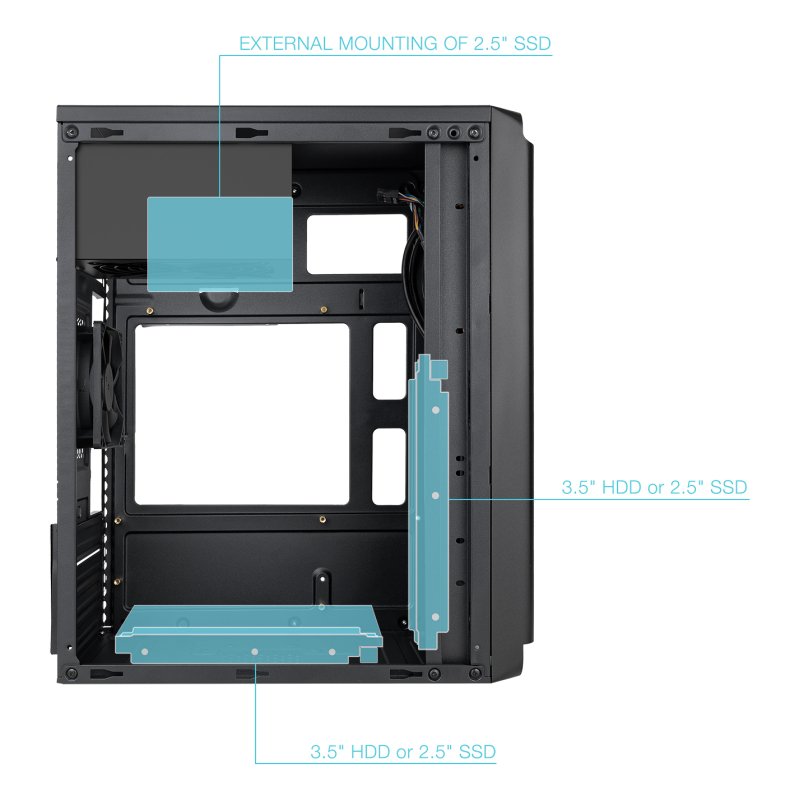 CAJA MINITORRE MATX "DODEKA ULTRA" 500W USB-C