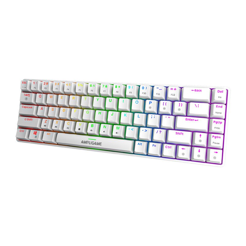 Fifine GK1W mechancial keyboard, 65% RGB (white)