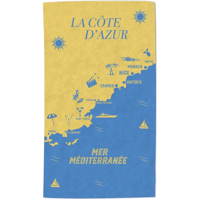 DRAP PLAGE 90X160 COTE AZUR