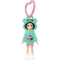 Polly Pocket Doll, 3-inch Doll with Keychain and Fashion Accessories, Travel Toys