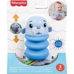 Fisher-Price Squishseas Silicone Rattles Collection of Newborn Baby Activity Toys, Styles May Vary