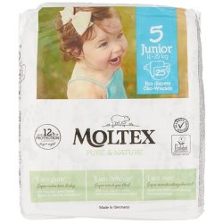 Moltex Pure & Nature Diapers, Gr. 1-6 Sizes 5 Junior Size 5 Junior
