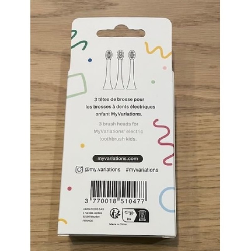 My Variations Kids Sonic Electric Toothbrush Heads for Children - Pack of 3