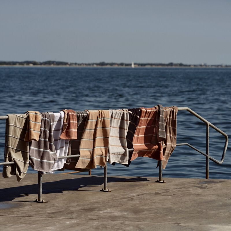 Zone Denmark - Sauna Bath Towel 140x70 cm - White, Soft Grey, Eucalyptus