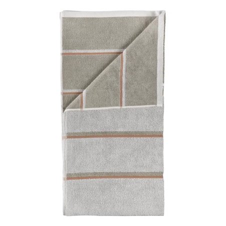 Zone Denmark - Sauna Bath Towel 140x70 cm - Soft Grey, Eucalyptus, Terracotta